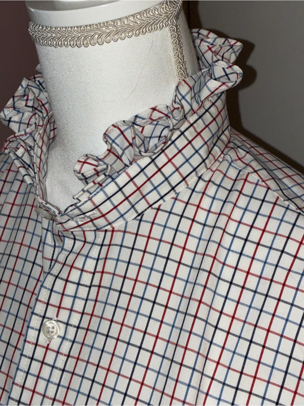 Upcycled Ruffled Collar Shirt - Picture 3 of 6
